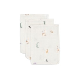 Jollein Waschlappe Baby - Jungle Jambo - 3er Pack - 15x20cm - 100% Baumwolle - Waschhandschuh Baby - OEKO-TEX Zertifiziert