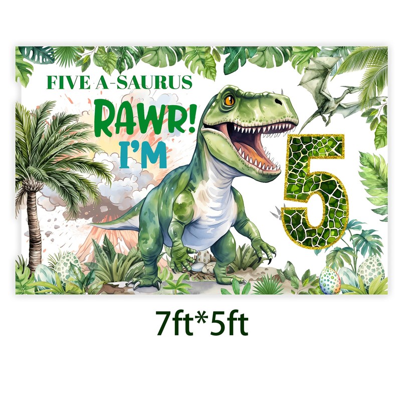 Five A-Saurus Birthday Decoration Dinosaur 5th Birthday Party Supplies Five