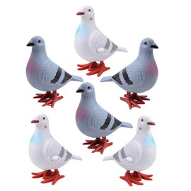 6pcs Pigeon Wind-up Toy Plastic Dove Figurine Pigeon Waking Toys Wind up Bird Pigeon Fake Dove Model Pigeon Clockwork Wind up Dove Kids Toy Fuzzy Pigeons Animal Toddler