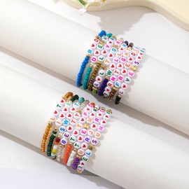 yongder Clay Bead Friendship Bracelets Bulk (Acrylic)