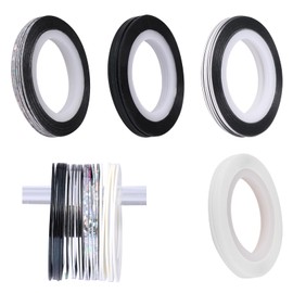 Glitter Nail Tape, 20 PCS Nail Tape for Nail Art Nail Striping Tapes Silver Gold Nail Stickers Self Adhesive Gold Nail Art Line Pinstripe Tapes Decoration Strips for DIY Design Nail Tools (1mm)