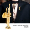 Gold Miniature Trumpet Shaped Lapel Brooch Pin Brass Exquisite Mini