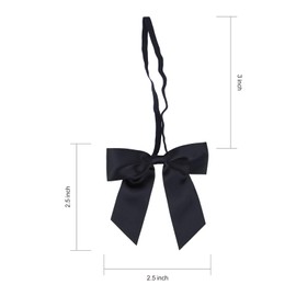 Meseey Stretch Elastic Loops with Pre-Tied Ribbon Bows for Gift Wrapping,Baby Showers, Weddings, Christmas Boxes (3", Black)