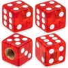 MEAJOO 4PCS Dice Tire Valve Stem Caps,with Rubber Ring, Dust