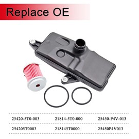 Automatic Transmission Filter Oil Pan with O-Rings Compatible with Honda Civic 2014-2019 Fit 2015-2019, HR-V 2016-2017, Replaces# 25420-5T0-003, 25450-P4V-013, 21814-5T0-000, 254205T0003