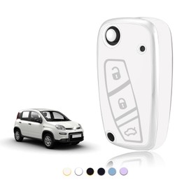 TOOMUME Key Case TPU Car Key Case Suitable for Fiat Florino Ducato Doblo Iveco Qubo Stilo Linea Idea Ulysse Punto Lancia Lybra Musa Delta, Key Cover Protection Key Case - Flip Key
