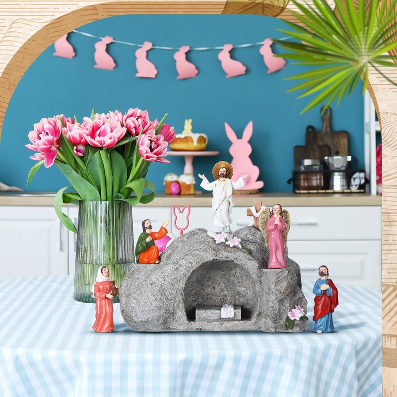 Wesiti 6 Pcs Easter Resurrection Scene Set He is Risen