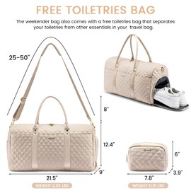 LOVEVOOK Travel Duffle Bag,Carry on Overnight Bag with Shoe Compartment,Weekender Bags for Women with Toiletry Bag,Gym Duffel Bag with Wet Pocket,Hospital Bags for Labor and Delivery