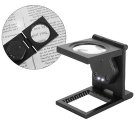 Lupa de bolsillo plegable 30X, lupa de lente óptica 30X, diseño plegable con lupa de reparación con soporte, para reparación de teléfonos y computadoras, inspección de diamantes de joyería