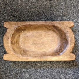 Accent NEW Carved Wooden Bread Dough Bowl Decorative Table Top Accent