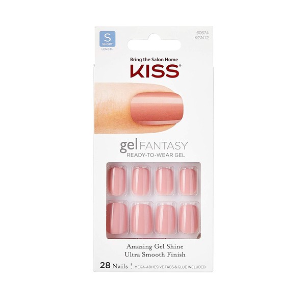 Kiss Nails GEL FANTASY Short Design Nails w/Adhesive Tabs & Glue (KGN12-RIBBONS)