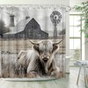 JONSEQIN Highland Cow Shower Curtain, 70x70 inch,Polyester Fabric