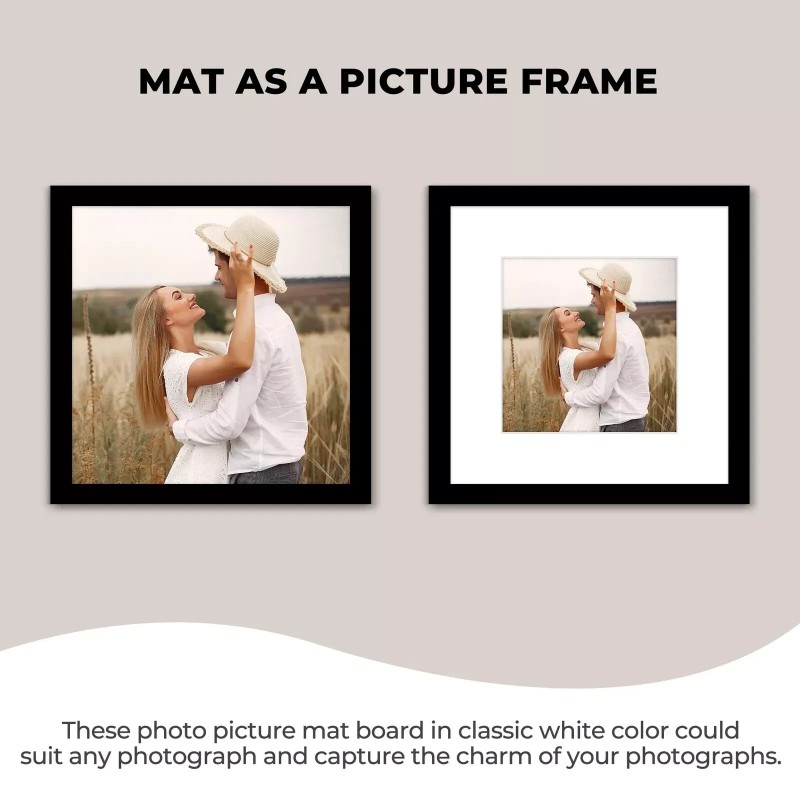 Unbranded 12x12 White Pre-Cut Picture Mats for 8x8 Photos Prints