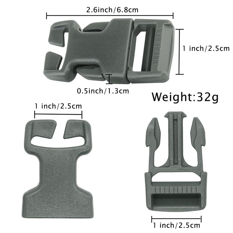 Qavctw 2x 1'' Buckle Quick Side Release Buckle for Tactical