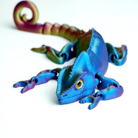3D Printed Lizard Model with Eyes,Flexible Animals Toy Statue,Movable Joints,Home Office Decor,Interesting Toys,Festival Gifts toco,Fidget Toys, Executive Desk Animals Toy