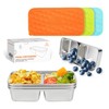MACTANO Double Compartment Snack Containers, Stainless Steel Condiment Containers Reusable