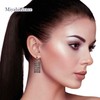 MiyabiGrace - arete de clip para mujer, diseño rectangular de