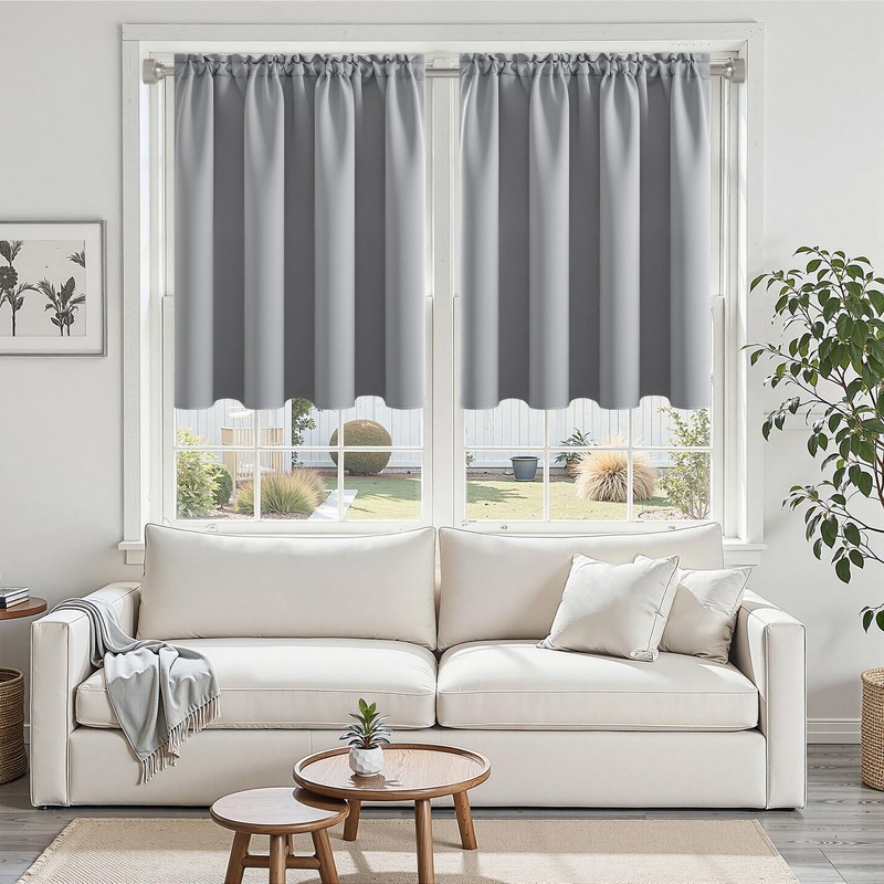 MRTREES Kitchen Waterproof Curtains, Blackout Thermal Curtains with Rod Pocket