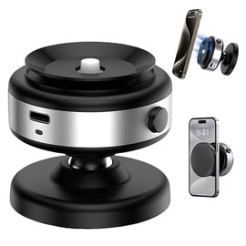 Upgraded 360° Adjustable Magnetic Phone Mount with Electric Vacuum Suction, Hands-Free Magnetic Holder for Car, Gym, Mirror, & Smooth Surfaces, Compatible with MagSafe iPhones, anf other phones.