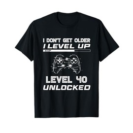 Level 40 Unlocked Gamer 40th Birthday Decorations Party 1982 T-Shirt