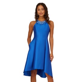 Adrianna Papell Women's Mikado Fit&Flare Party Dress, Ultra Blue