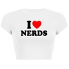 Woxlica I Heart Nerds Tshirt y2k Graphic Baby Tees for