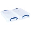 Really Useful Box 2.5 Litre Plastic Storage Box Clear (Pack of 2)