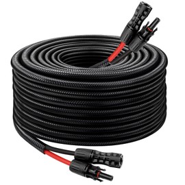 Solar Panel Extension Cable - 8AWG 30FT Solar Wire with Female & Male Waterproof Connector Flame Retardant Protective Sleeving PV Wire for RV, Photovoltaic Systems, Home, Boat, Solar Panels, Car