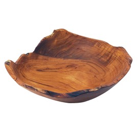 Rico & Plato Umbria Teak Salad/Fruit Bowl | 11 5/8" L x 11 5/8" W x 4" H