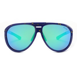 FEISEDY Polarized Aviator Sunglasses Men Women Oversized Round Steampunk Sunglasses Side Shield Goggles B0095