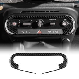 KUNGKIC For MINI Cooper J01 EV E SE Countryman U25 F65 F66 F67 Cooper S 2024-UP Car Central Control Gear Knob Frame Cover Carbon Fibre Sticker Trim Indoor Accessories, Gift (Black)