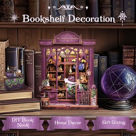 CUTEBEE Book Nook Kit- DIY Dollhouse Miniature House Kit for Adults to Build Model Craft kits 3D Puzzle Wooden Bookends Bookshelf Decor Gifts (The Astrology Bookshop)