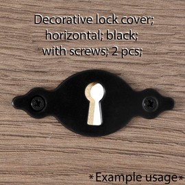 AERZETIX - C73735 - pair of 2 rosettes plates 67x27x2 mm for door locks with normal key - horizontal mounting - keyhole cover - made of metal - colour black matt - door, fitting