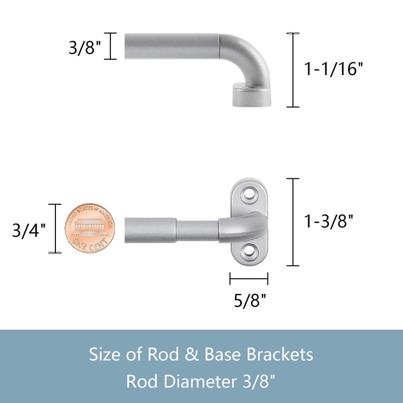 TYRON 2 Pack Screwed Sash Curtain Rod Adjustable 9-12 Inch,