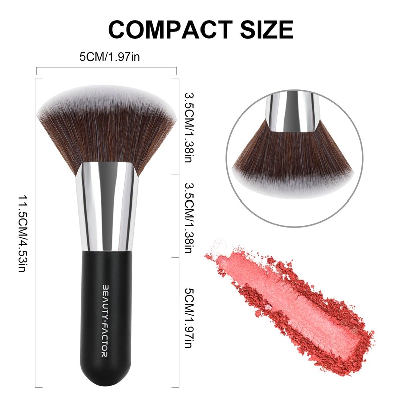 Powder Brush for Loose & Pressed - 12CM Portable Fan-shaped