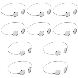 WEBEEDY 10 Pcs 12mm Blank Cuff Bracelet Bezel Trays Cabochon Bezel Blank Tray Stainless Steel Bracelet Bangle Bracelet Bezel Blank Settings for DIY Jewelry Making Christmas Decor Gift