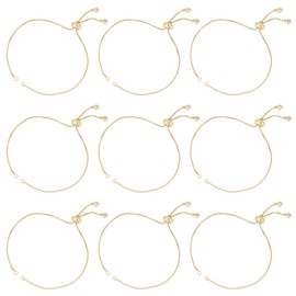 UNICRAFTALE 24 cm, 10 pieces, golden brass slider bracelet, adjustable slider bracelet with zirconia, slider extender, chains, bracelet chain for jewellery making, DIY