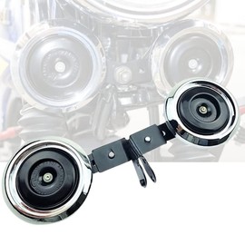 iimono117 Motorcycle Double Horn 12V Set of 2 with Mounting Stays Universal Bike Horn Dual Horn Sound Parts