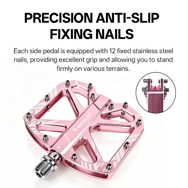 Aluminum Flat Bike Pedals with Sealed Bearings - 9/16" (Purple)