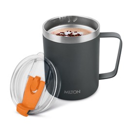 MILTON 14 Oz Travel Mugs for Hot Drinks with Straw, Vacuum Insulated Coffee Cup Flask with Lid, Double Walled, Stainless Steel, Keeps Drinks Hot or Cold for 10 Hours, Dishwasher Safe, Clifton 400