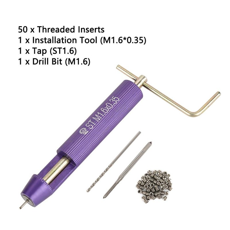 Helicoil Thread Repair Installation Kit,50pcs M1.6 x 2D Stainless Steel