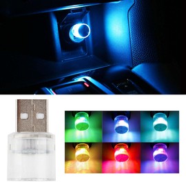 Car Light, LED Atmosphere Light, Car Interior Mini USB Light, Car Decoration Supplies, 6 Color Transform Gradation, Transparent USB Light, Small, Lightweight, For Car and Interior Lighting, Romantic