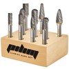 Tungsten Carbide Burr Set 1/4" Shank 10PC Double Cut Rotary
