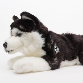 Husky Yukon Sleigh Dog Black and White Lying Dog 29 cm Cuddly Toy Plush Dog Plush Dog