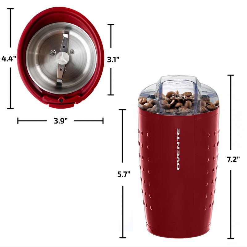 OVENTE Electric Coffee Grinder - Small Portable & Compact Grinding