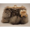 Cute Cartoon Mink Fur Keychain with Big Eyes, Fluffy Ears,