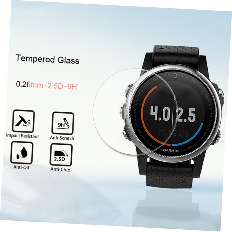 Gatuida 5pcs Round Watch Screen Film Tempered Glass for 3