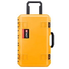 Eylar 22 Inch Intact Premium Series Hard Rolling Carry-On Travel Case, Lightweight and Durable Design with Foam (Yellow)
