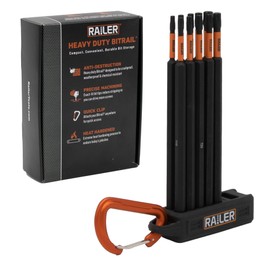 Railer Torx Bit Set - Premium S2 Steel 6 Inch Impact Driver 10-Piece 6 Star Bit Set With A Tool Storage Magnetizer Bit Holder & Carabiner