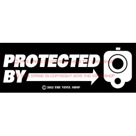 Stickershack Protected By For Glock Enthusiast home protection Pistol Decal Sticker